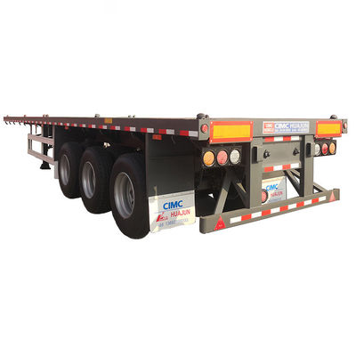 12400*2500*1580mm, 12400*2500*1580mm CIMC 3軸コンテナフラットベッド半トレーラー 60tons