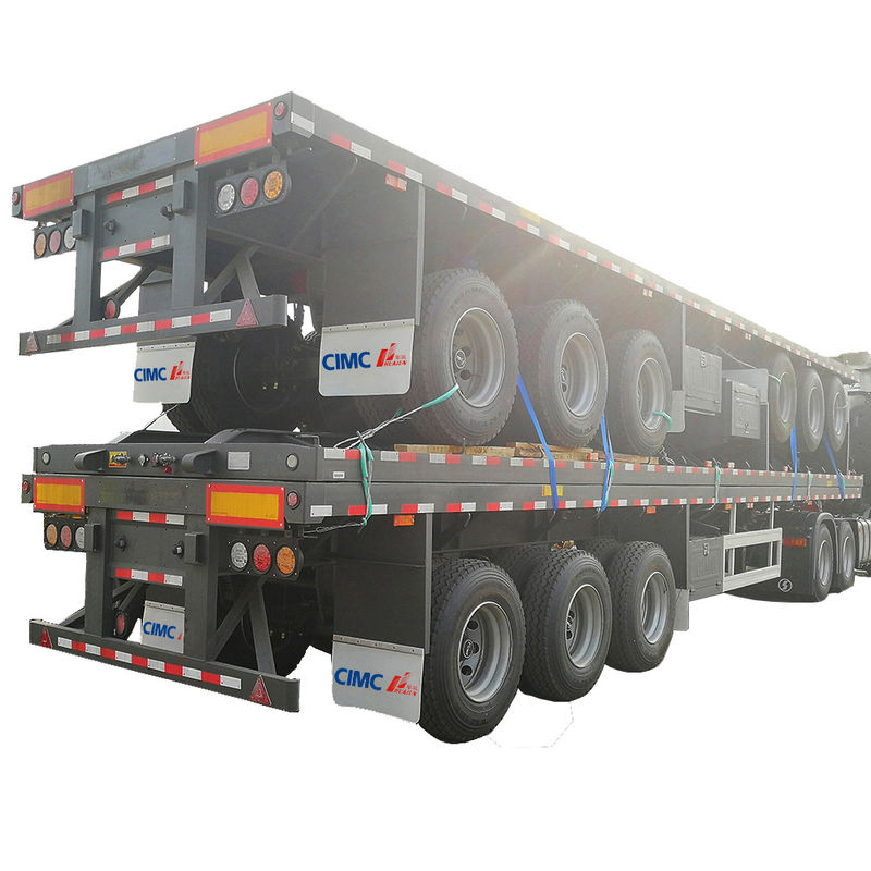 12400*2500*1580mm, 12400*2500*1580mm CIMC 3軸コンテナフラットベッド半トレーラー 60tons